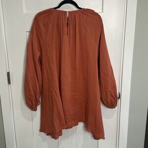 NWT ASOS Mini Dress Double Cotton Trapeze Sz 8 Rust Boho Beachy Fall Cowgirl